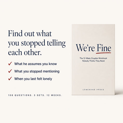 Find out what you stopped telling each other. 108 questions, 3 sets, 12 weeks.