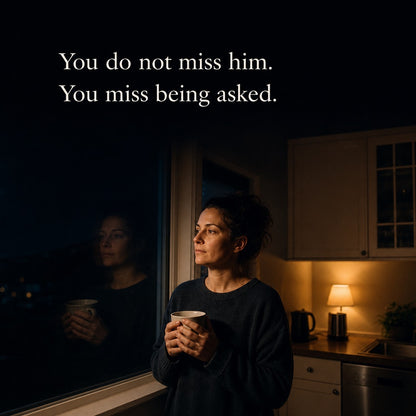 You do not miss him. You miss being asked.