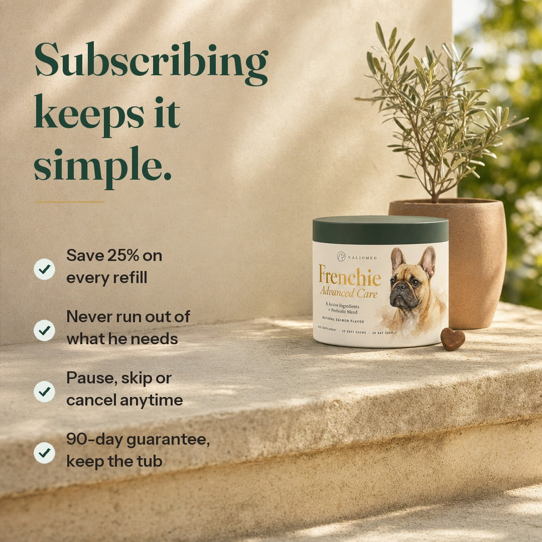 Subscribing keeps it simple: save 25% on every refill, never run out, pause skip or cancel anytime