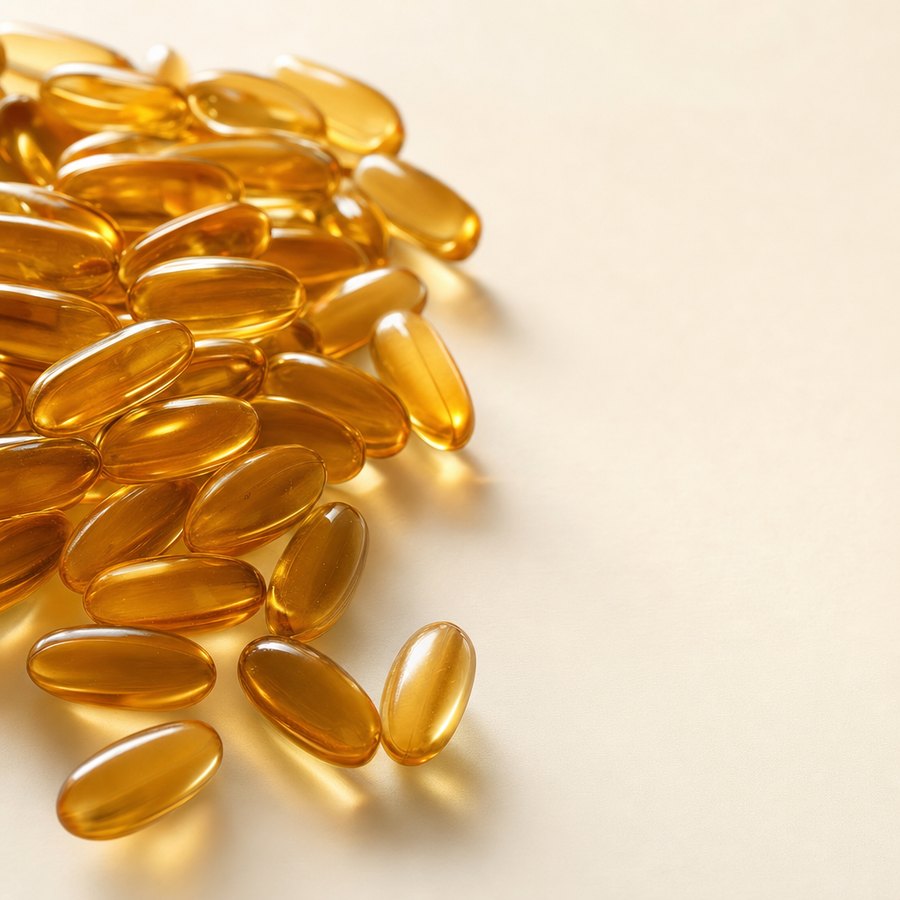Amber ubiquinol CoQ10 softgels