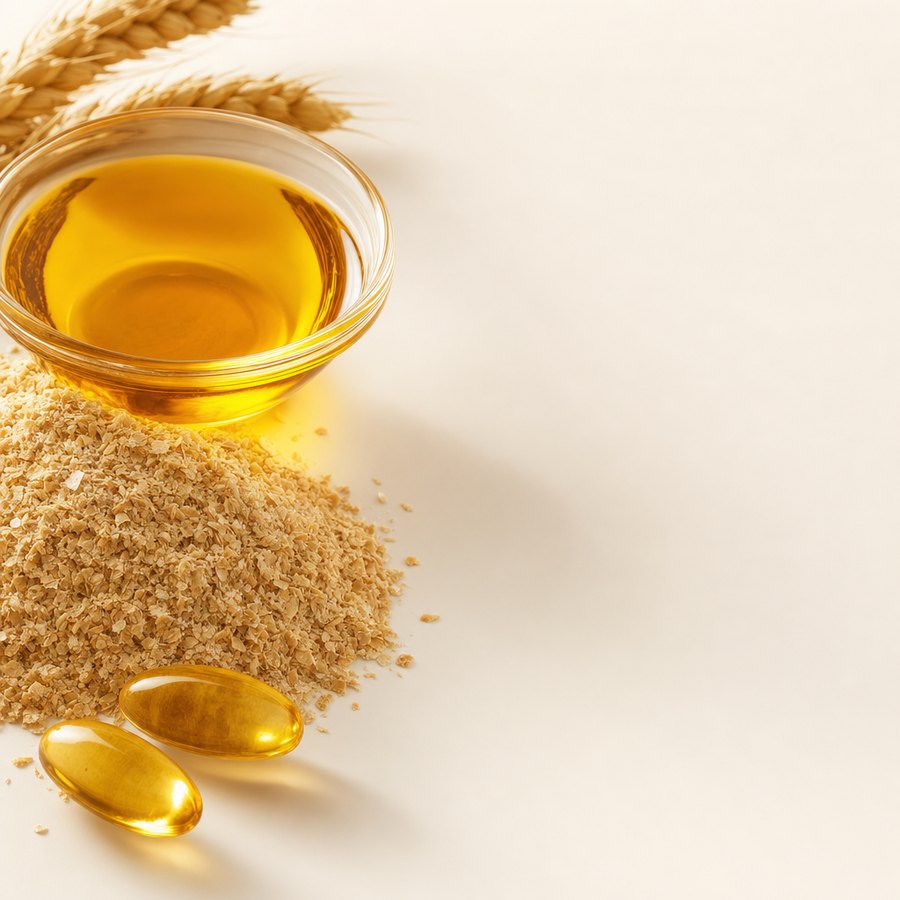 Vitamin E oil and wheat germ