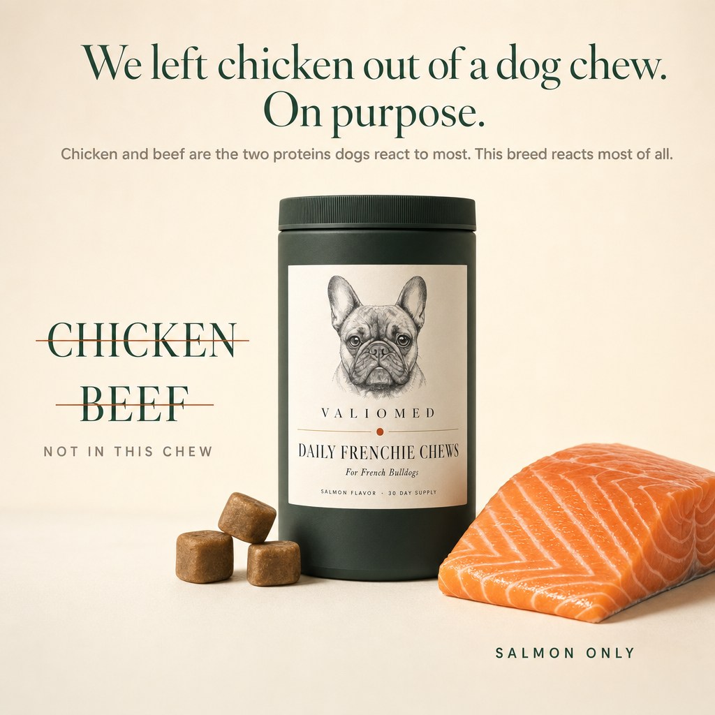 We left chicken out of a dog chew, on purpose